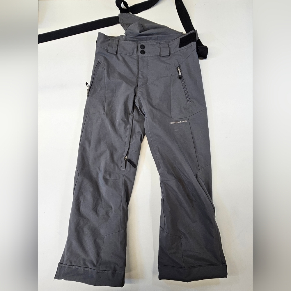 Obermeyer Force Suspender Gray Ski Snow Pants Teen Large 14 To 16
